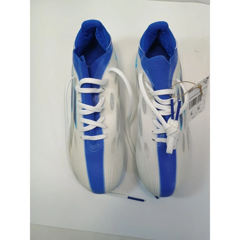 adidas X Speedflow.2 White Blue Soccer Cleats Plastic Lace Up Low Top